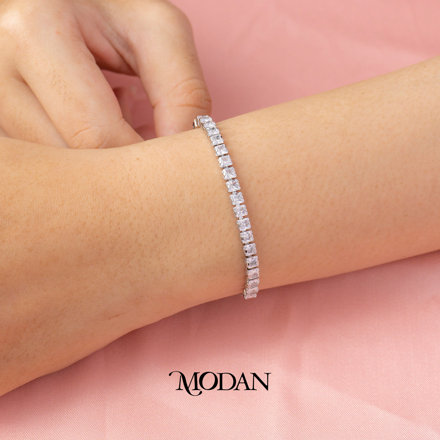 Simple Clear Dainty Tennis Adjustable Bracelet Gelang Serut Hypoallergenic Gold Filled