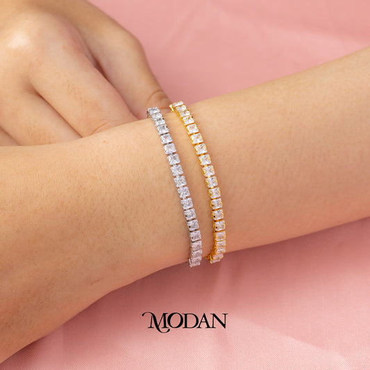 Simple Clear Dainty Tennis Adjustable Bracelet Gelang Serut Hypoallergenic Gold Filled