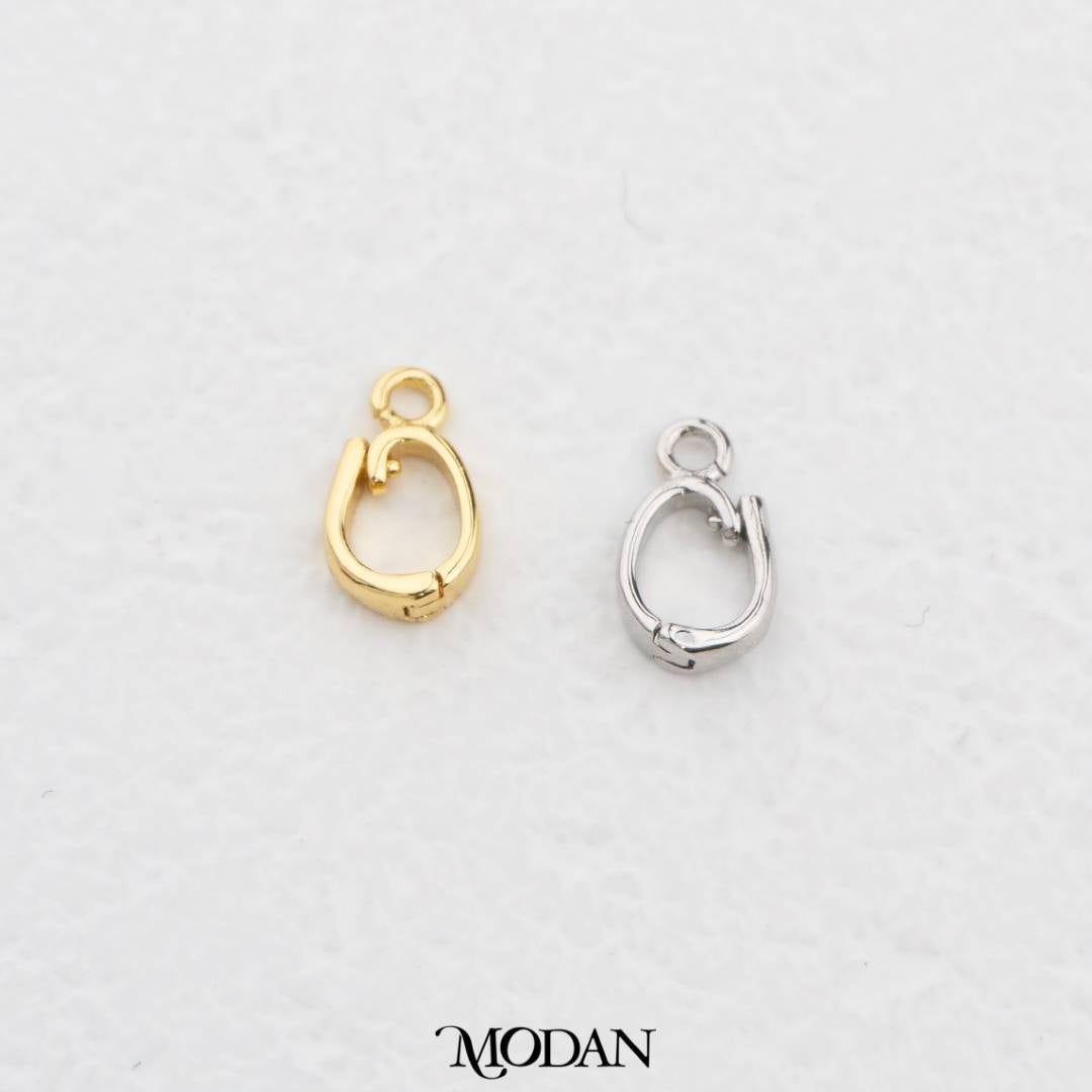 9mm Craft Pendant Hooks Connector DIY Pengait Liontin Kalung Hypoallergenic Gold Filled