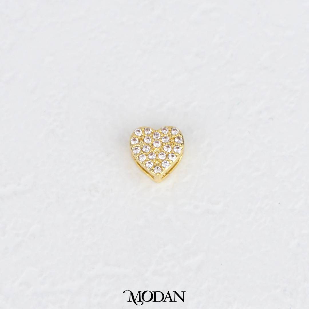 Valentine Mini Heart Love DIY Beads Charm Manik Hati Berkilau Hypoallergenic Gold Filled