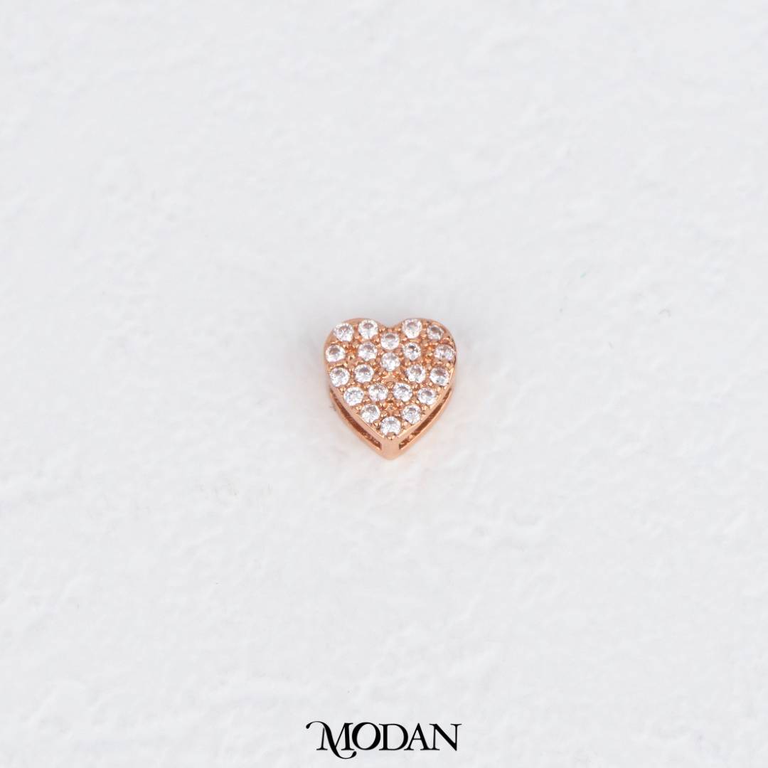 Valentine Mini Heart Love DIY Beads Charm Manik Hati Berkilau Hypoallergenic Gold Filled