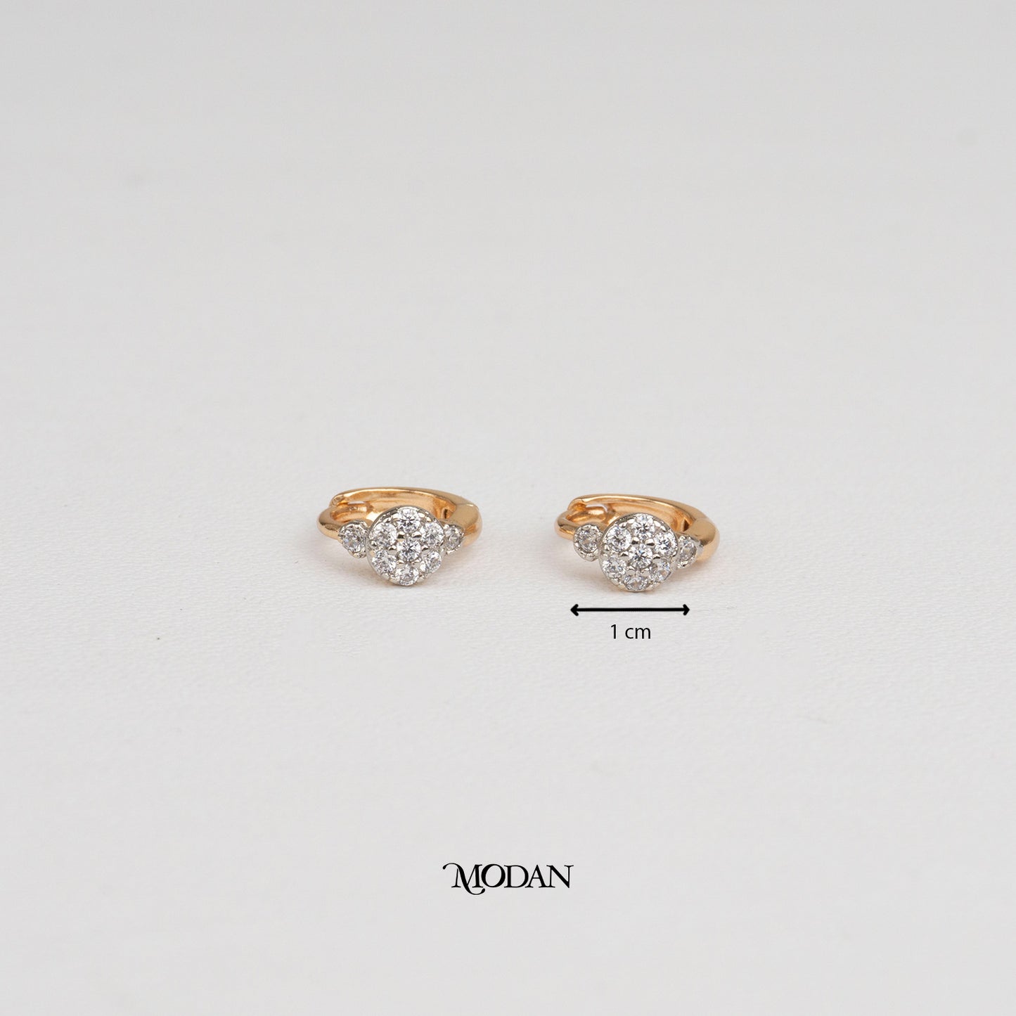 (10mm) Flower Rosegold Mini Huggies Hoop Earrings Anting Bunga Hypoallergenic Gold Plated