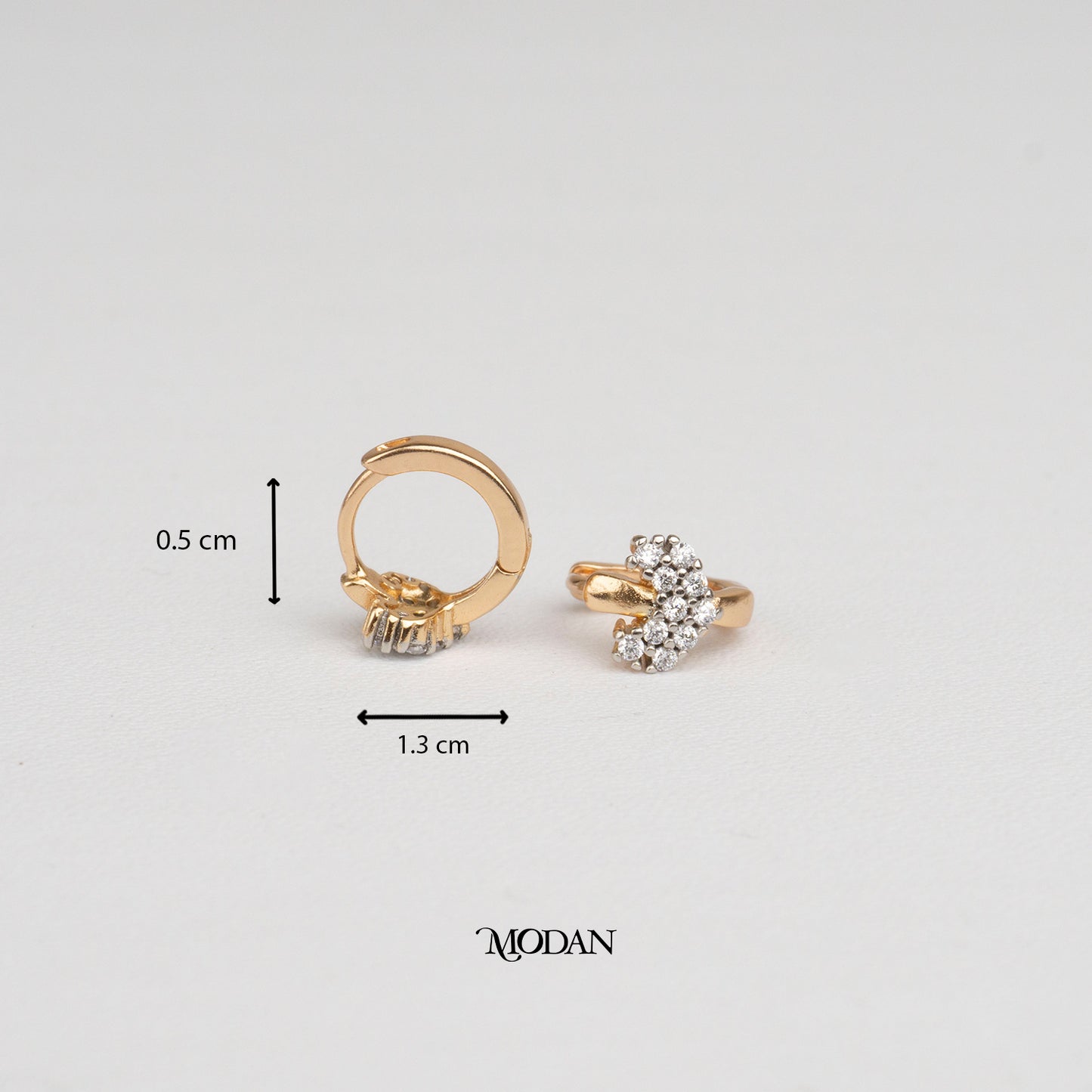 (11mm) Cluster Love Heart Rosegold Mini Huggies Hoop Earrings Anting Hati Hypoallergenic Gold Plated