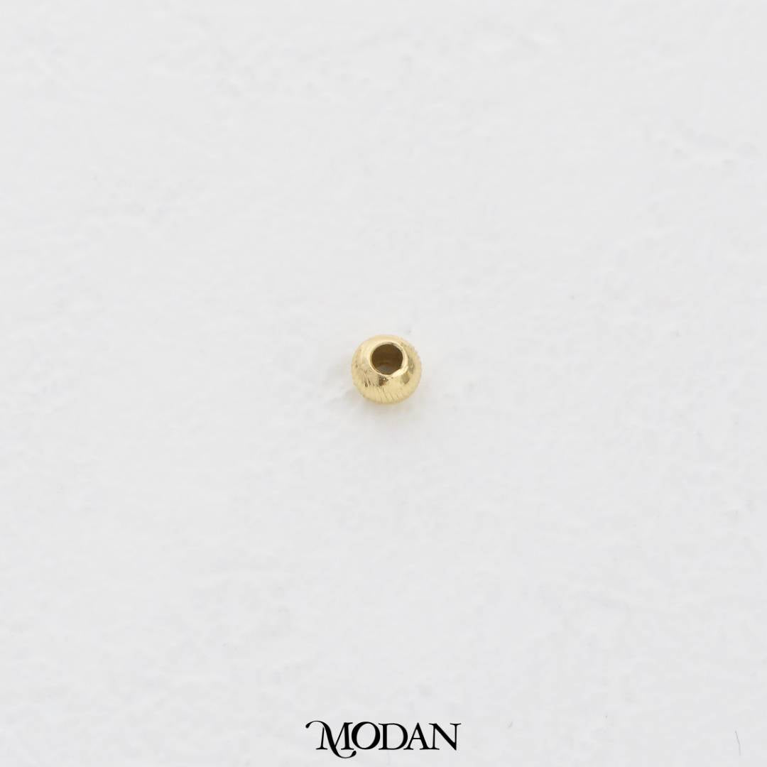 (10pcs) Plain Textured Corrugated Round Spacer Beads DIY Pembatas Manik Gelang/Kalung Bulat Hypoallergenic Gold Filled