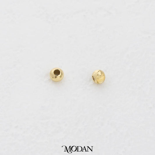 (10pcs) Plain Textured Corrugated Round Spacer Beads DIY Pembatas Manik Gelang/Kalung Bulat Hypoallergenic Gold Filled