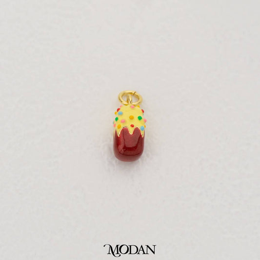 Delicious Chocolate Stick Ice Cream with Sprinkles Enamel Pendant DIY Pendant Liontin Es Krim Hypoallergenic Gold Filled