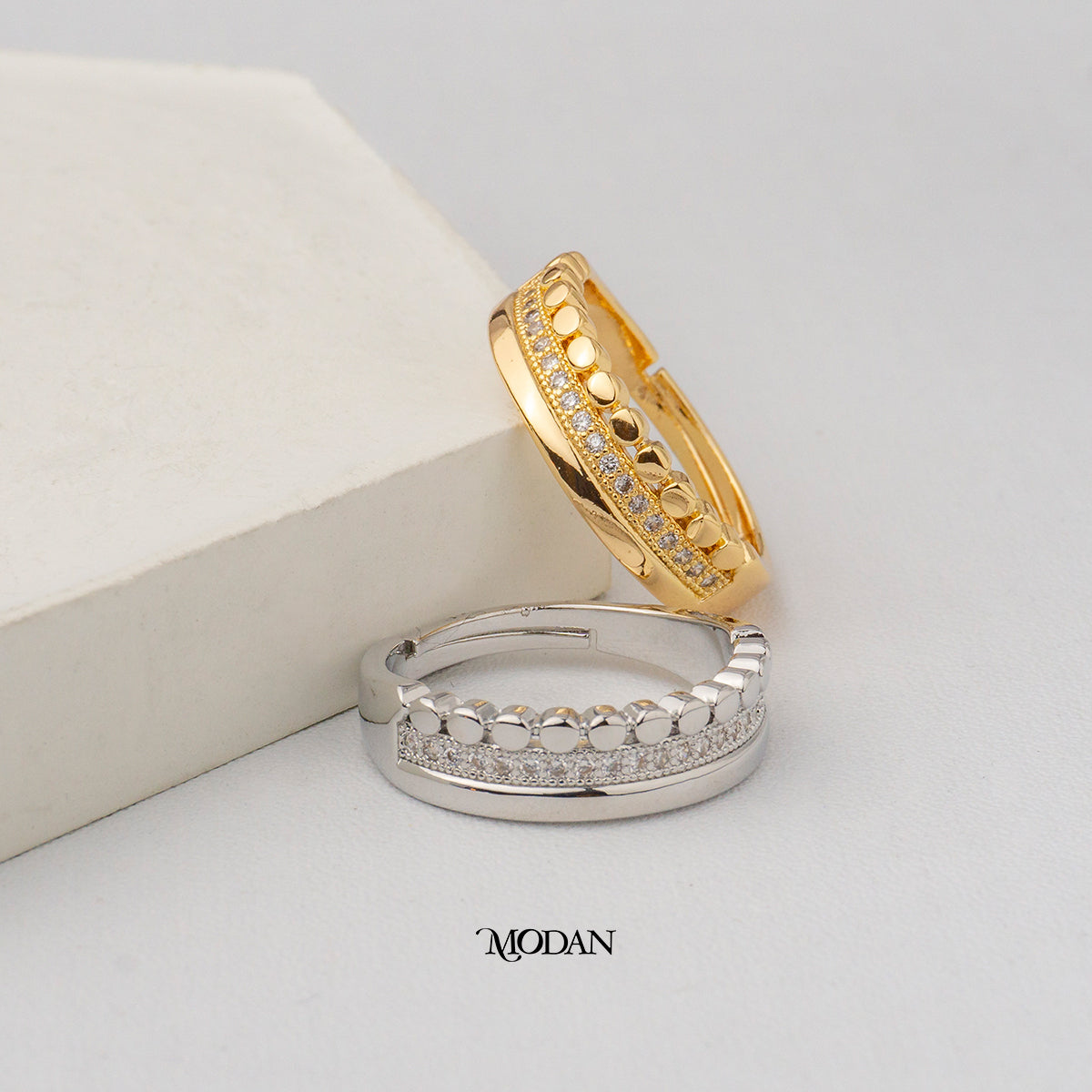 Triple Layer Illusion Band Adjustable Ring Cincin Ilusi 3 Layer Hypoallergenic Gold Plated