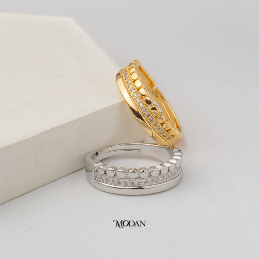 Triple Layer Illusion Band Adjustable Ring Cincin Ilusi 3 Layer Hypoallergenic Gold Plated