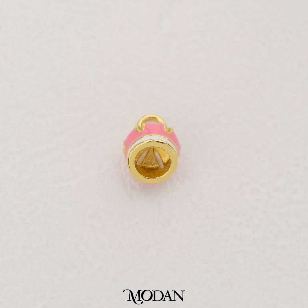 3D Pink Circus Carnival Hat Enamel Pendant DIY Pendant Liontin Topi Sirkus Karnaval Hypoallergenic Gold Filled