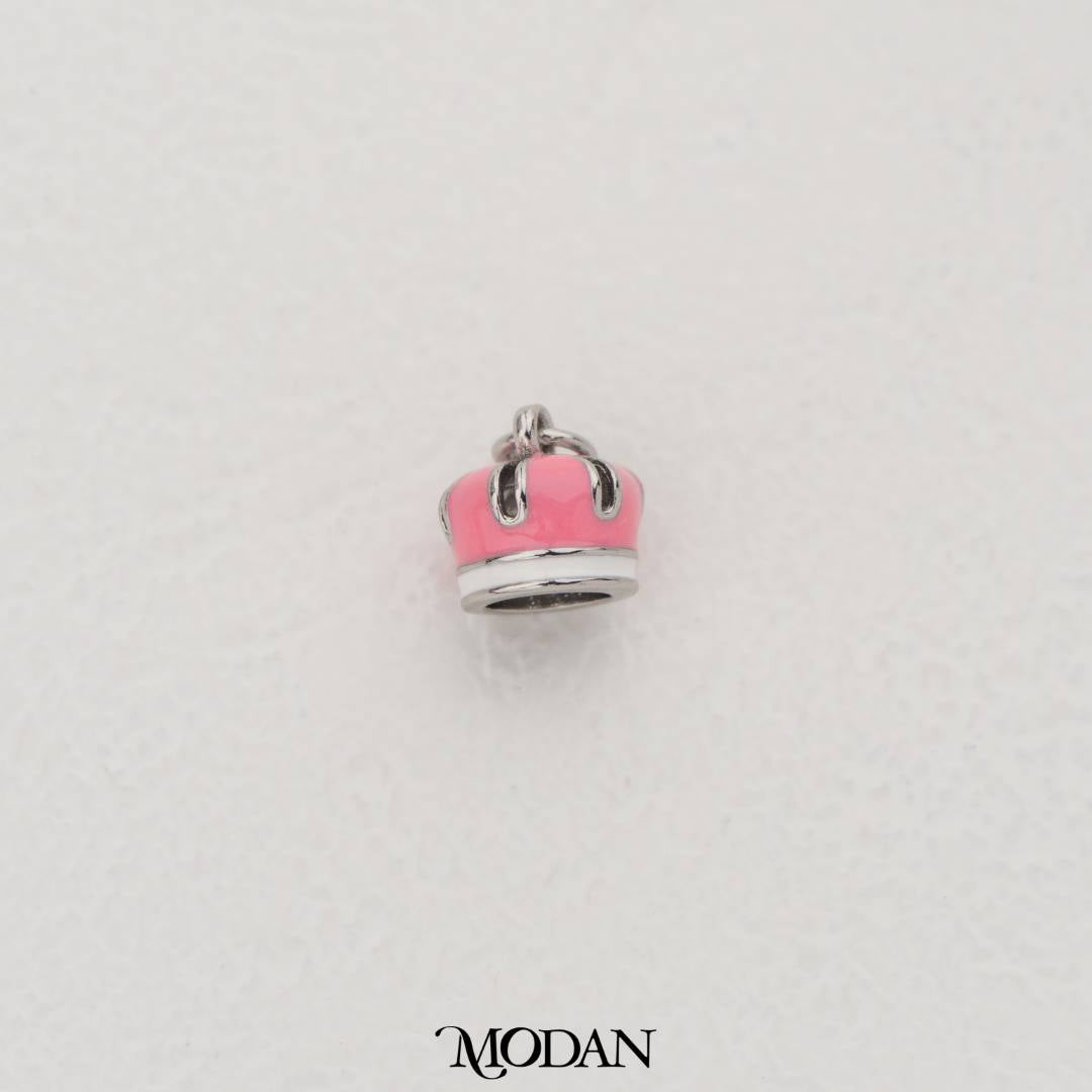 3D Pink Circus Carnival Hat Enamel Pendant DIY Pendant Liontin Topi Sirkus Karnaval Hypoallergenic Gold Filled