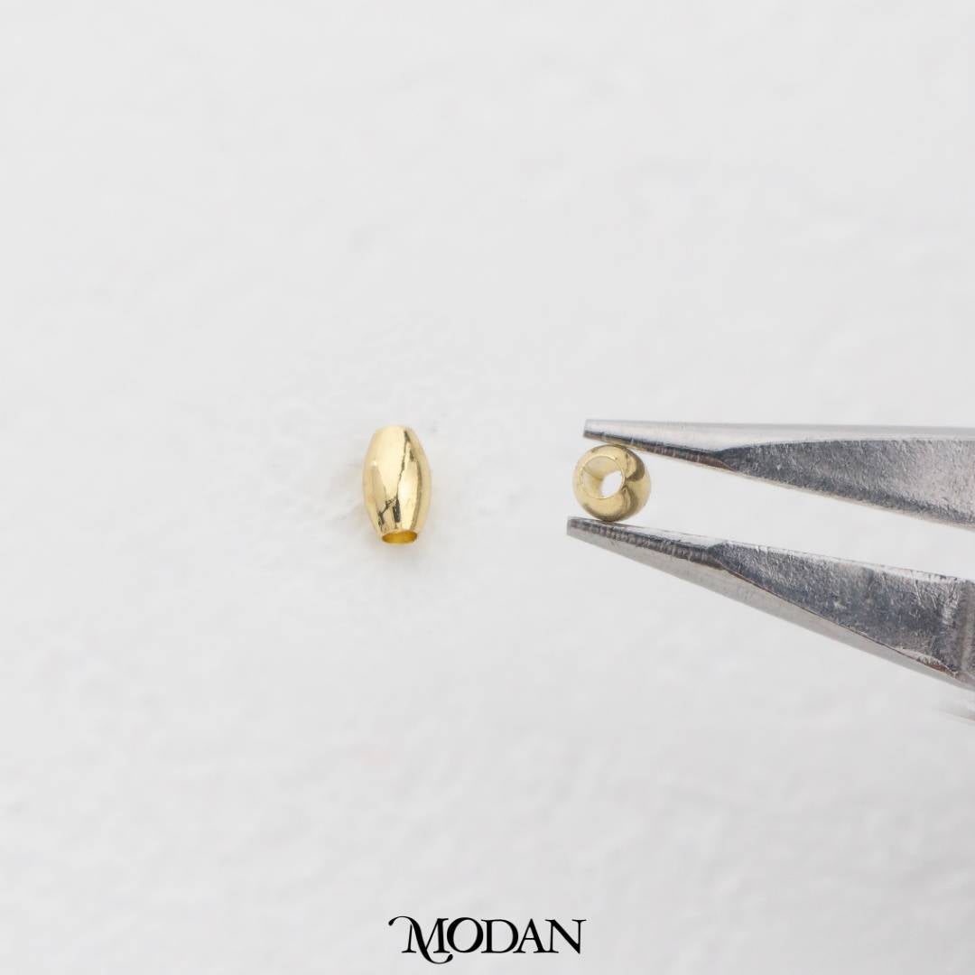(10pcs) 5mm Mini Plain Tube Spacer Beads DIY Pembatas Manik Gelang/Kalung Hypoallergenic Gold Filled