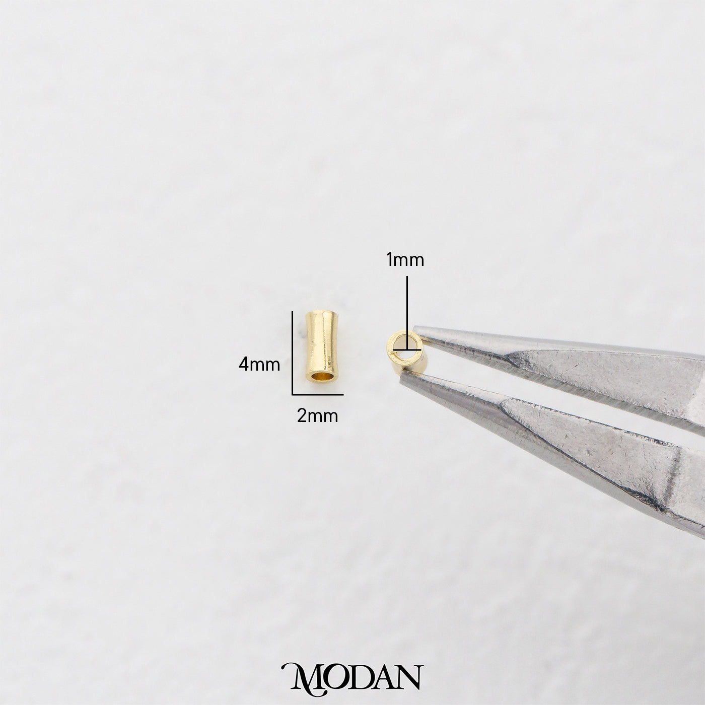 (10pcs) 4mm Mini Plain Tube Spacer Beads DIY Pembatas Manik Gelang/Kalung Hypoallergenic Gold Filled