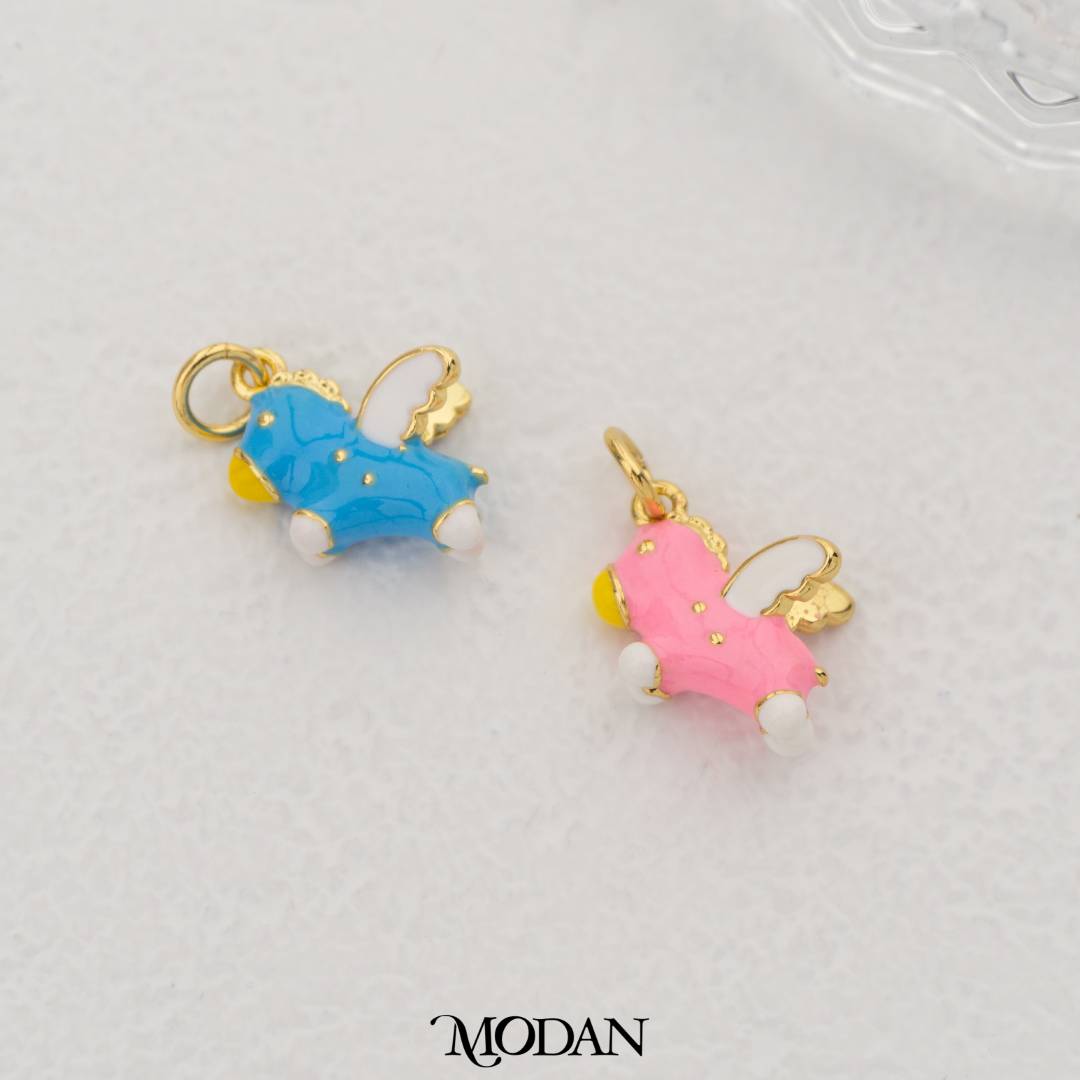 3D Colorful Enamel Pegasus Winged Horse Pendant DIY Pendant Liontin Kuda Bersayap Warna Warni Hypoallergenic Gold Filled