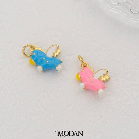 3D Colorful Enamel Pegasus Winged Horse Pendant DIY Pendant Liontin Kuda Bersayap Warna Warni Hypoallergenic Gold Filled