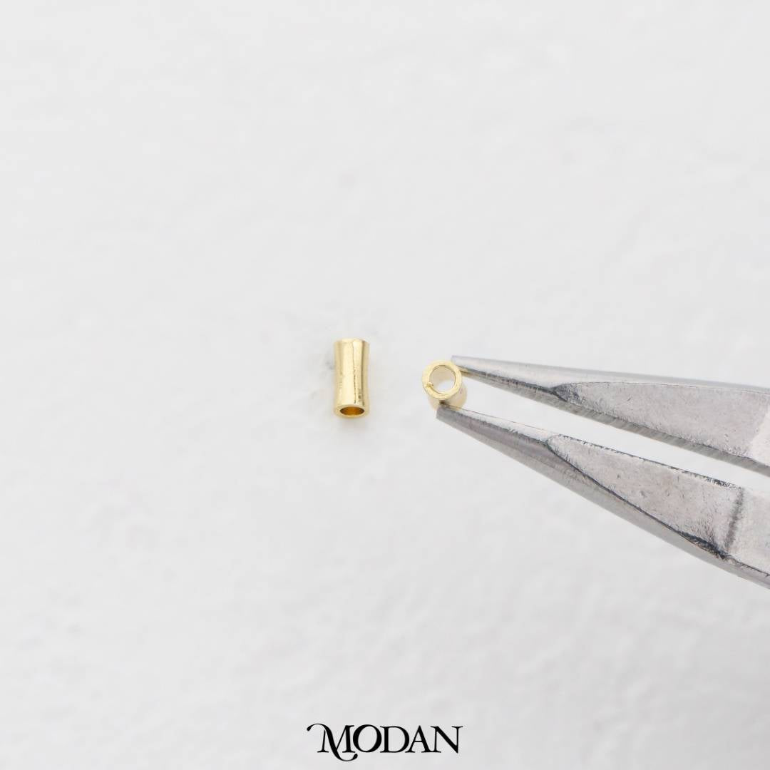 (10pcs) 4mm Mini Plain Tube Spacer Beads DIY Pembatas Manik Gelang/Kalung Hypoallergenic Gold Filled