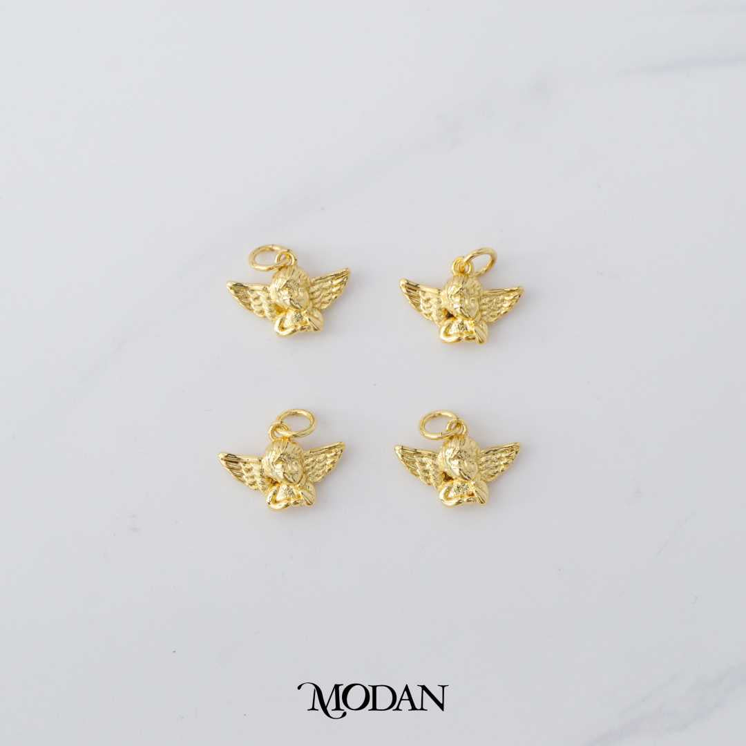 Baby Angel DIY Charm Liontin Malaikat Polos Hypoallergenic Gold Plated