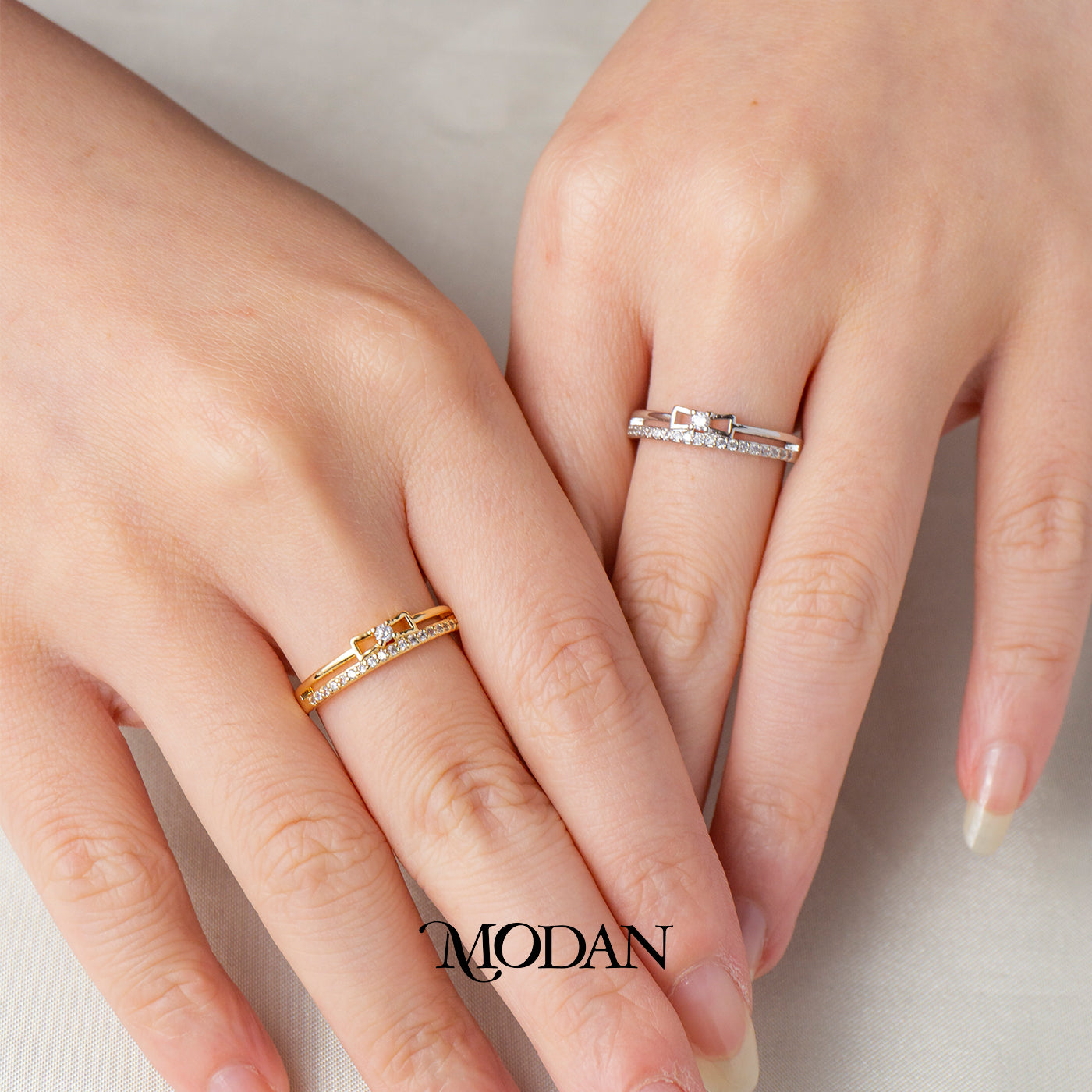Minimalist Double Layer Bow Knot Adjustable Ring Cincin 2 Layer Simpul Pita Hypoallergenic Gold Plated