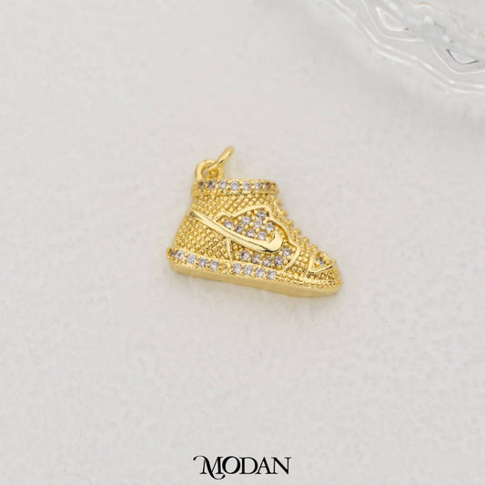 Raised Design Dazzling Sneakers DIY Pendant Liontin Sepatu Timbul Hypoallergenic Gold Filled
