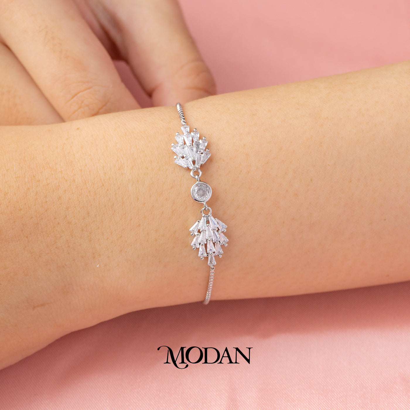 Minimalist Sparkling Wings Baguette Adjustable Bracelet Gelang Serut Hypoallergenic Gold Plated