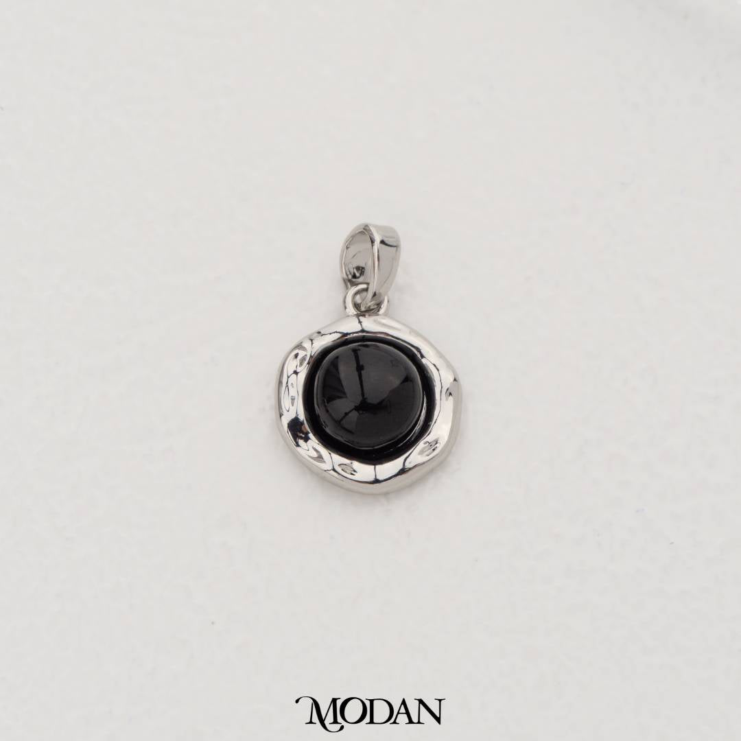 Elegant Black Onyx Gemstones Round DIY Pendant Liontin Batu Bulat Hypoallergenic Gold Filled