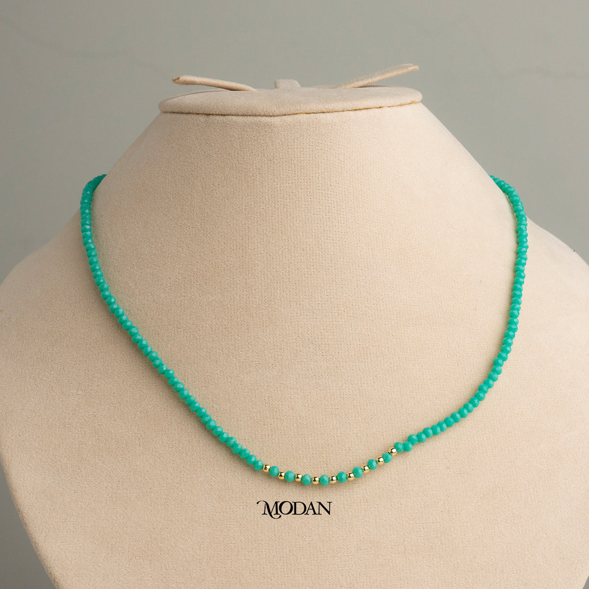 3mm Faceted Pink Blue White Tosca Peach Beaded Necklace Kalung Manik Crystal Hypoallergenic Gold Plated