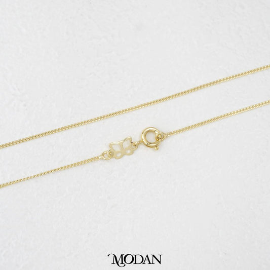 (44.5cm) Cuban Curb Chain Necklace Rantai Kalung Sisik Naga Kecil Polos Hypoallergenic Gold Filled