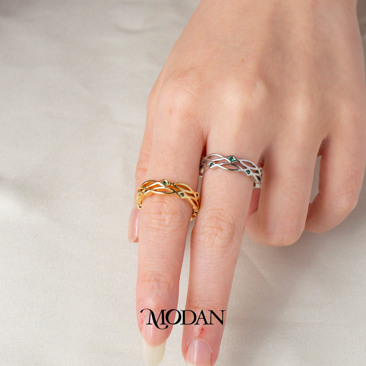 Vintage Twisted Wave Adjustable Ring Cincin Gelombang Jalinan Klasik Hypoallergenic Gold Plated