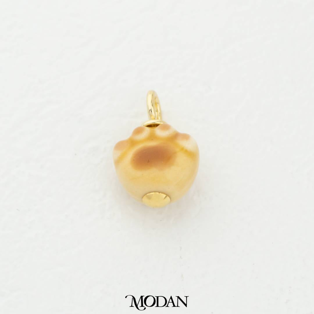3D Brown Paw Enamel Pendant DIY Pendant Liontin Telapak Kaki Anjing Hypoallergenic Gold Filled