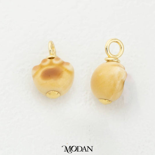 3D Brown Paw Enamel Pendant DIY Pendant Liontin Telapak Kaki Anjing Hypoallergenic Gold Filled