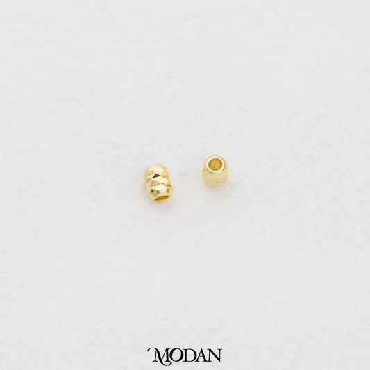 (10pcs) 4mm Textured Tube Spacer Beads DIY Pembatas Manik Gelang/Kalung Pipa Hypoallergenic Gold Filled