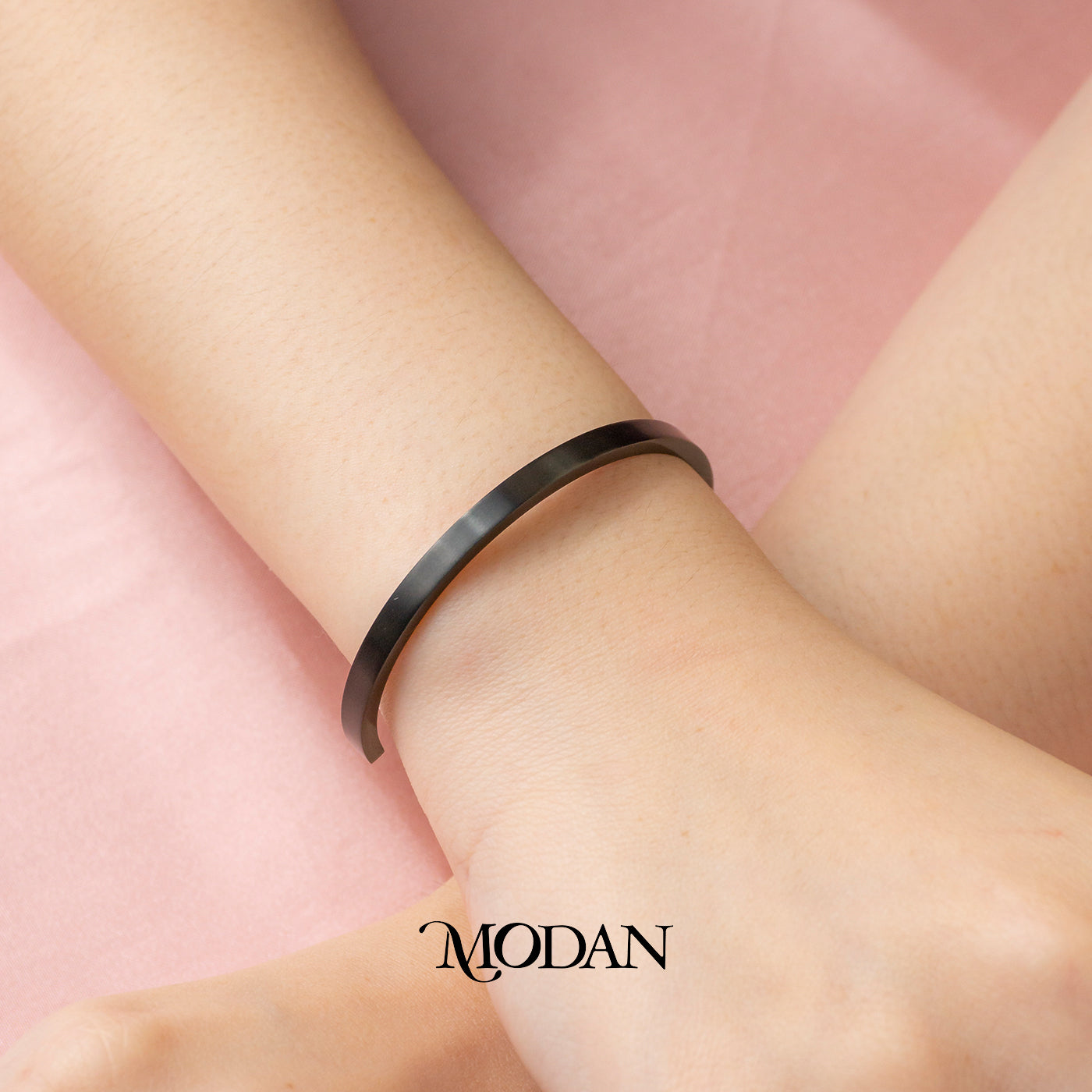 (5.5cm) Titanium Unisex Matte Cuff Bracelet Gelang Kaku Hypoallergenic Stainless Steel
