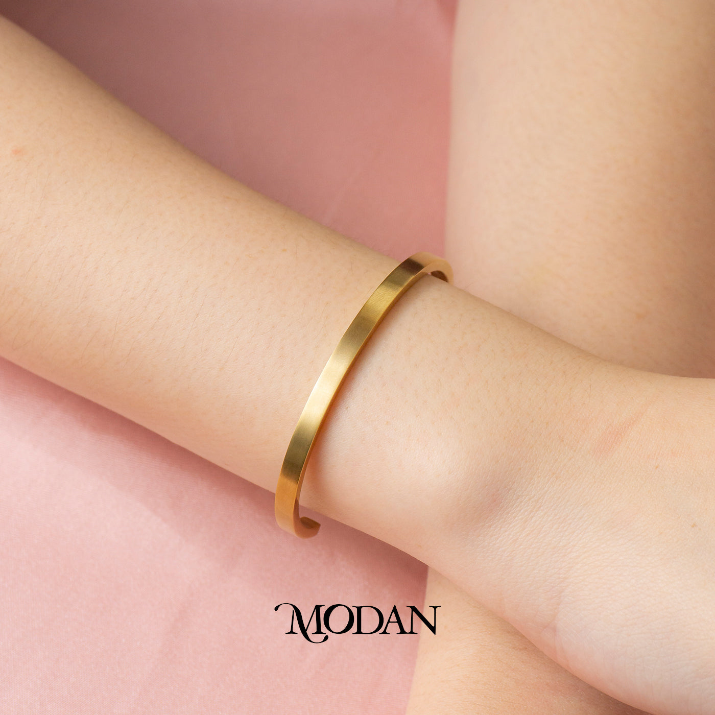 (5.5cm) Titanium Unisex Matte Cuff Bracelet Gelang Kaku Hypoallergenic Stainless Steel