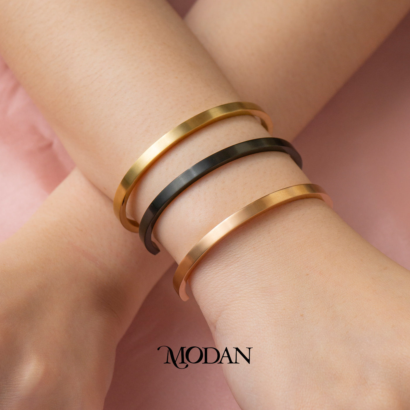 (5.5cm) Titanium Unisex Matte Cuff Bracelet Gelang Kaku Hypoallergenic Stainless Steel