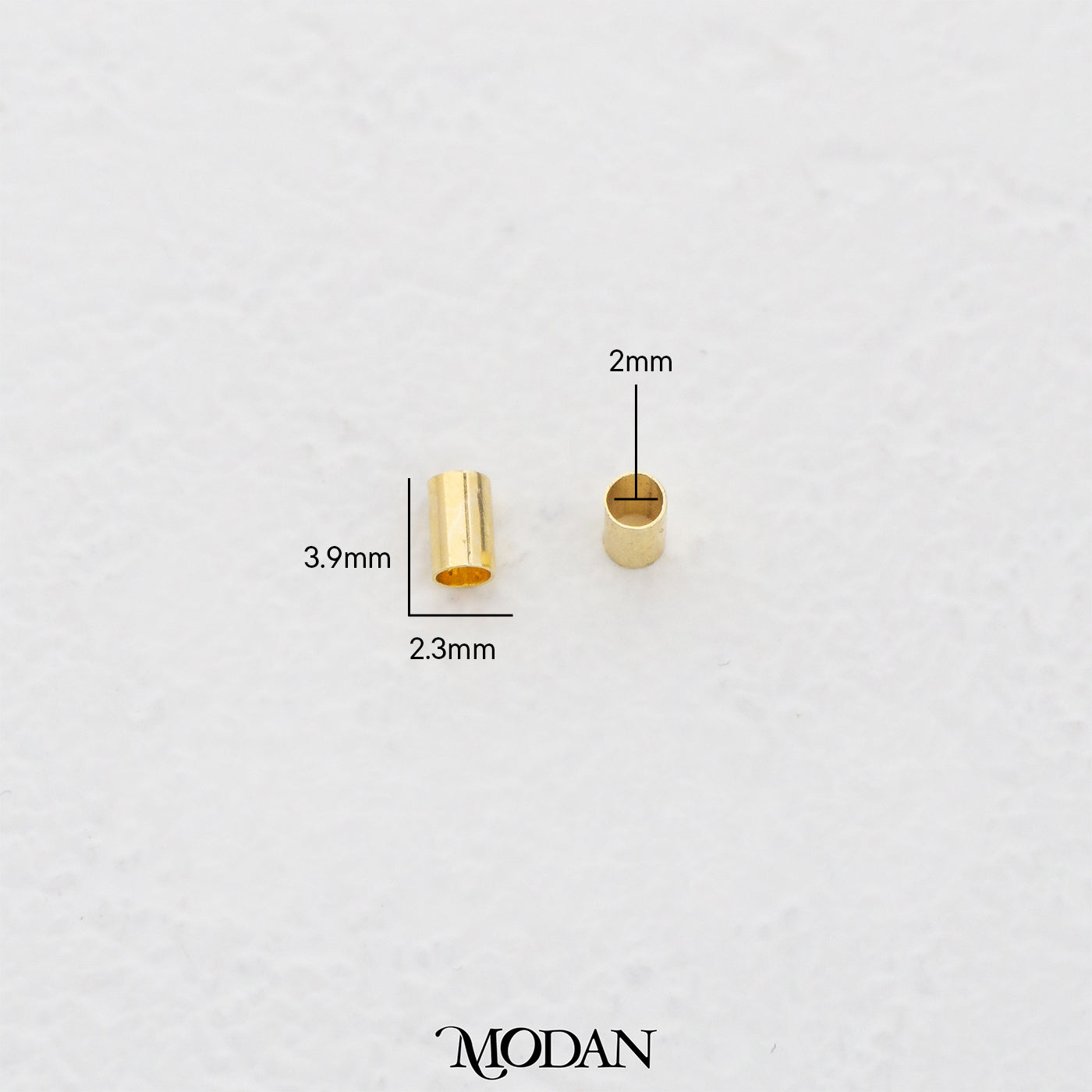 (10pcs) 4mm Simple Plain Tube Spacer Beads DIY Pembatas Manik Gelang/Kalung Pipa Hypoallergenic Gold Filled