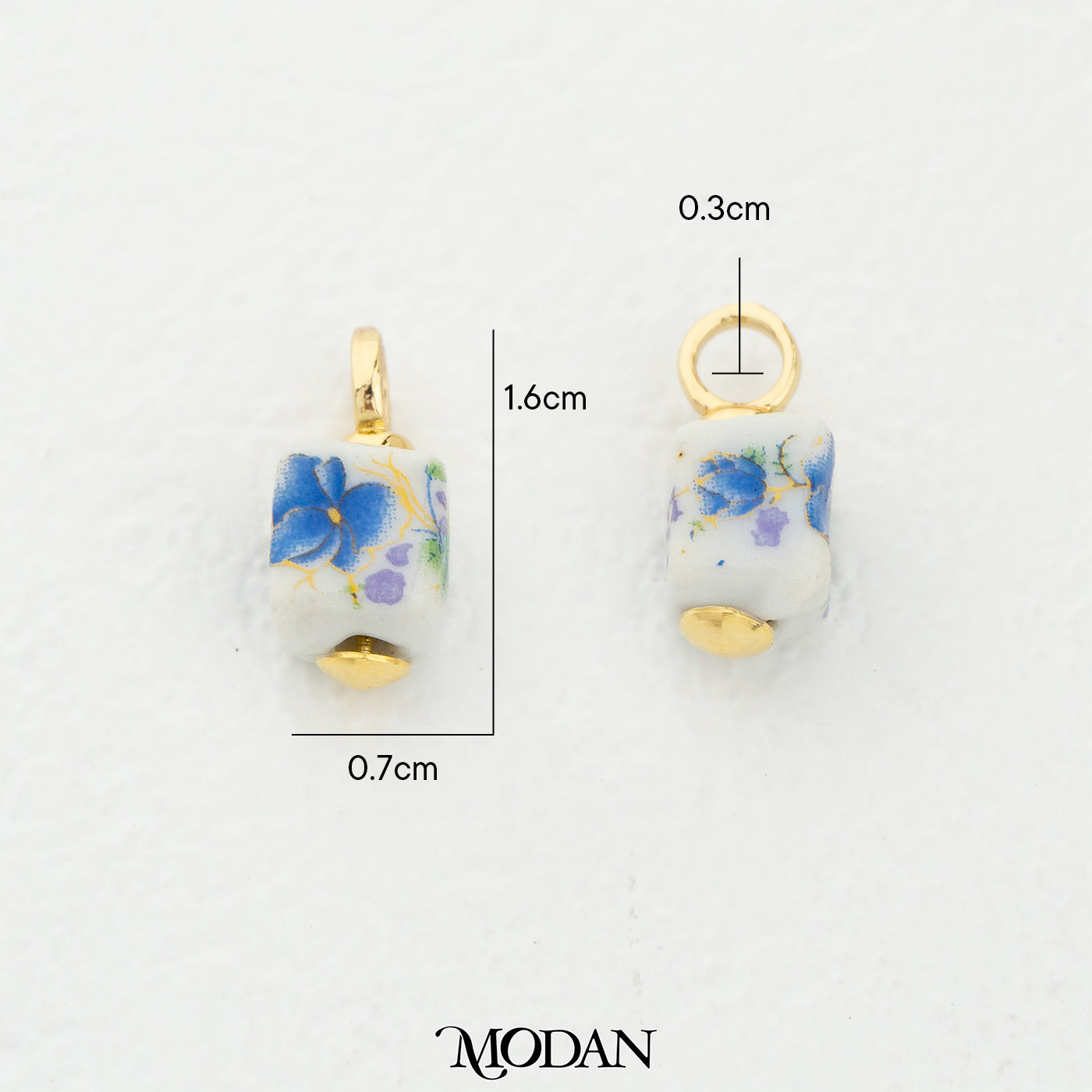 Vintage Chinese Style Mini Box Gucci Flower Pendant DIY Pendant Liontin Gucci Motif Bunga Hypoallergenic Gold Filled