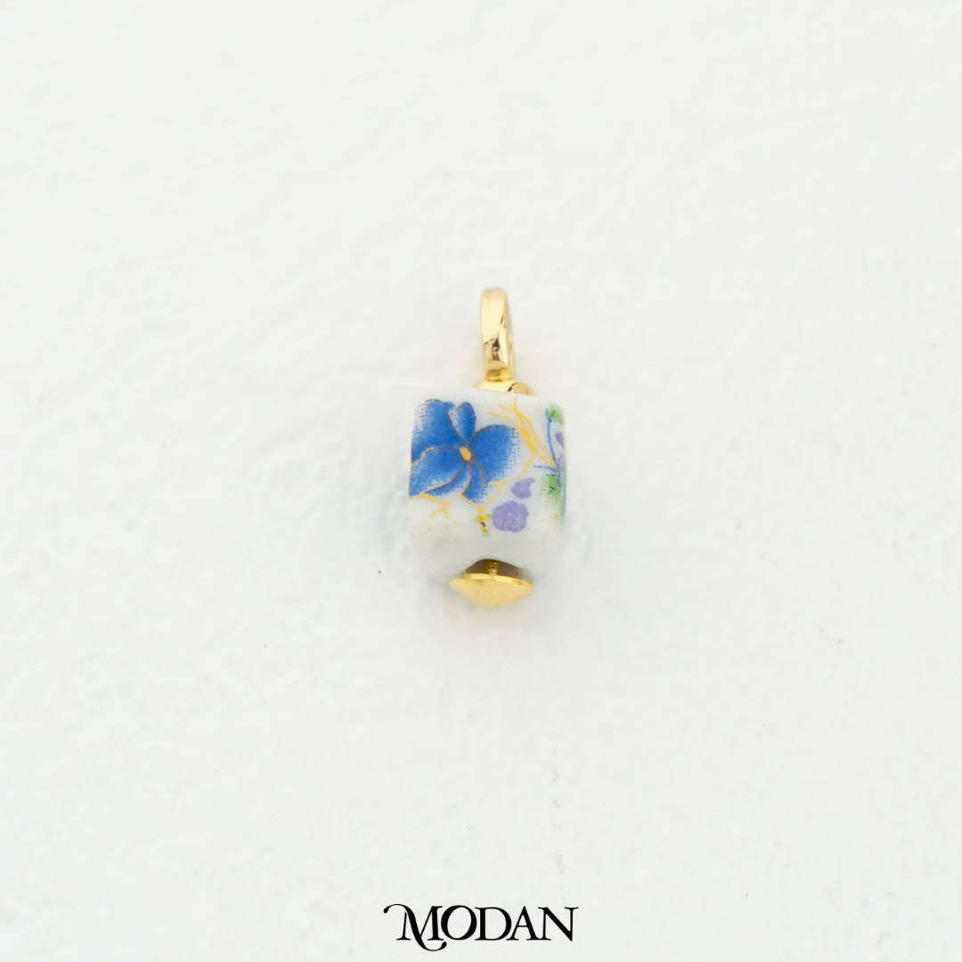 Vintage Chinese Style Mini Box Gucci Flower Pendant DIY Pendant Liontin Gucci Motif Bunga Hypoallergenic Gold Filled