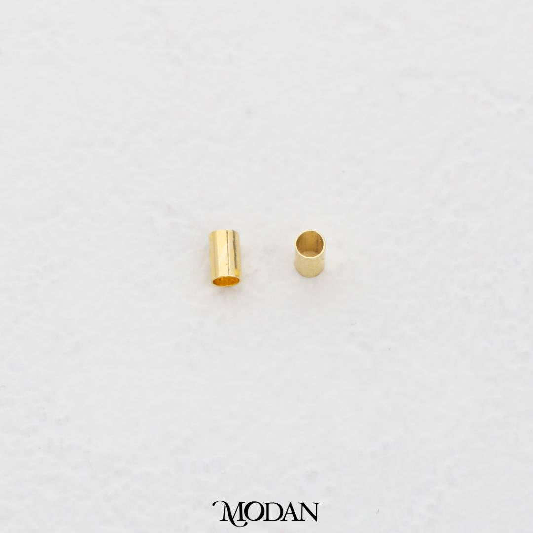 (10pcs) 4mm Simple Plain Tube Spacer Beads DIY Pembatas Manik Gelang/Kalung Pipa Hypoallergenic Gold Filled