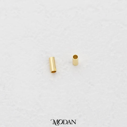 (10pcs) 5mm Simple Plain Tube Spacer Beads DIY Pembatas Manik Gelang/Kalung Tabung Hypoallergenic Gold Filled