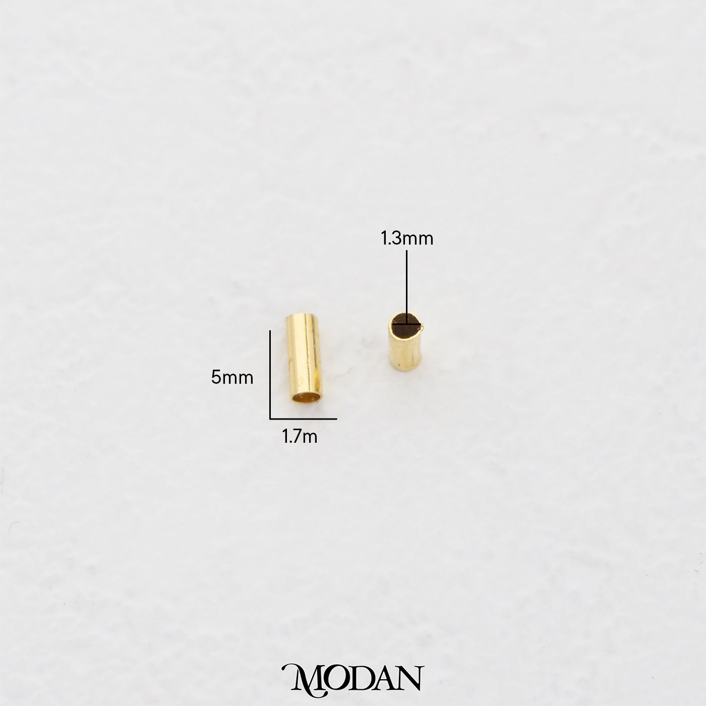 (10pcs) 5mm Simple Tube Spacer Beads DIY Pembatas Manik Gelang/Kalung Tabung Hypoallergenic Gold Filled