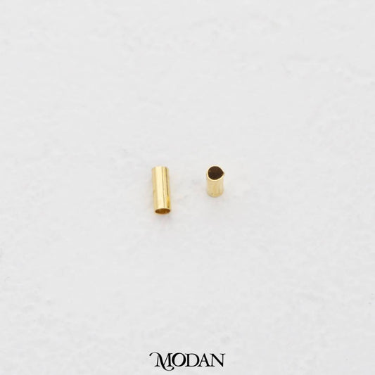 (10pcs) 5mm Simple Tube Spacer Beads DIY Pembatas Manik Gelang/Kalung Tabung Hypoallergenic Gold Filled