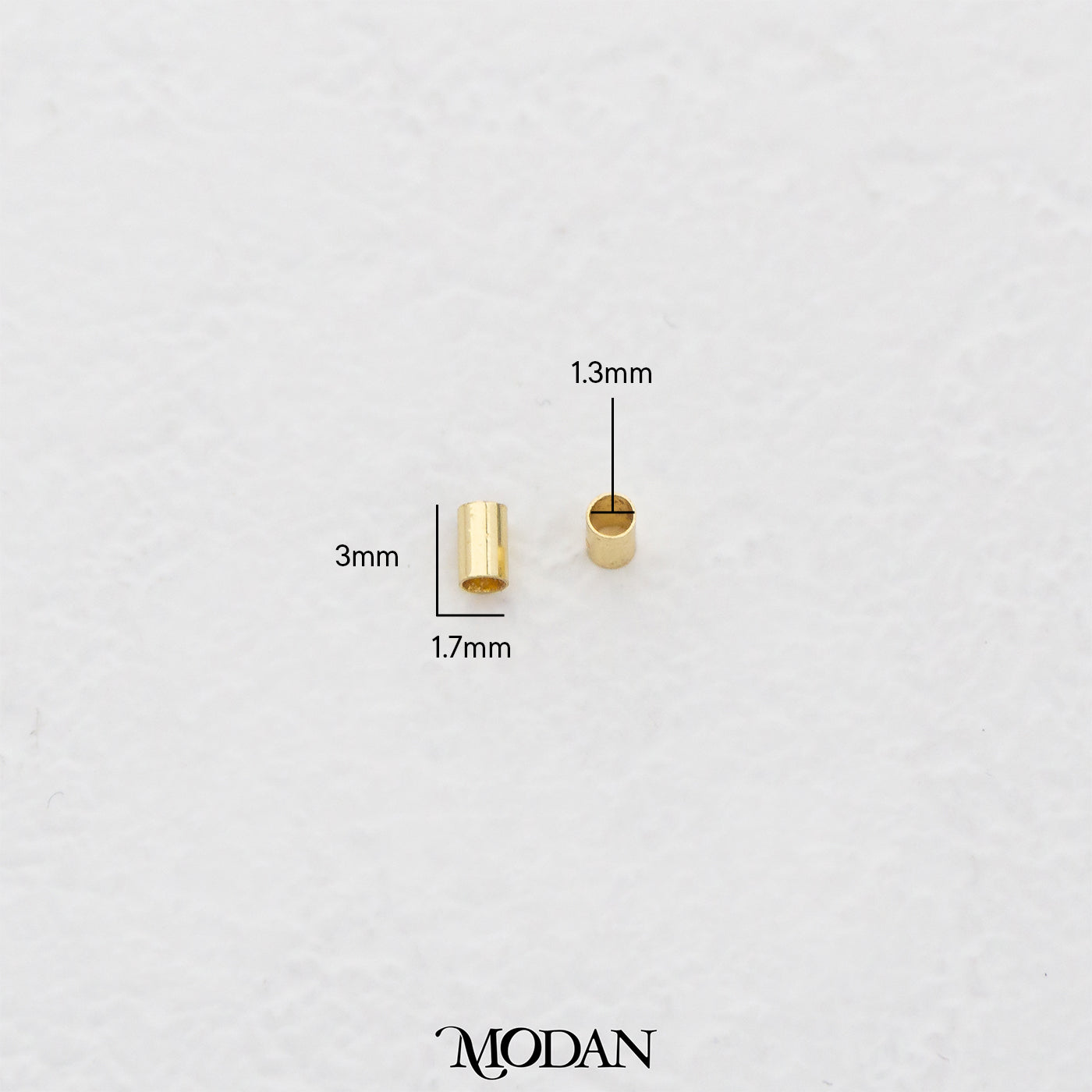 (10pcs) 3mm Plain Simple Tube Spacer Beads DIY Pembatas Manik Gelang/Kalung Tabung Hypoallergenic Gold Filled