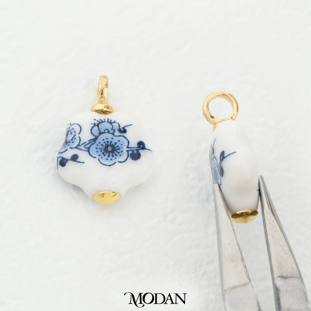 20mm Vintage Chinese Style Mini Flower Gucci Pendant DIY Pendant Liontin Gucci Bentuk Bunga Hypoallergenic Gold Filled