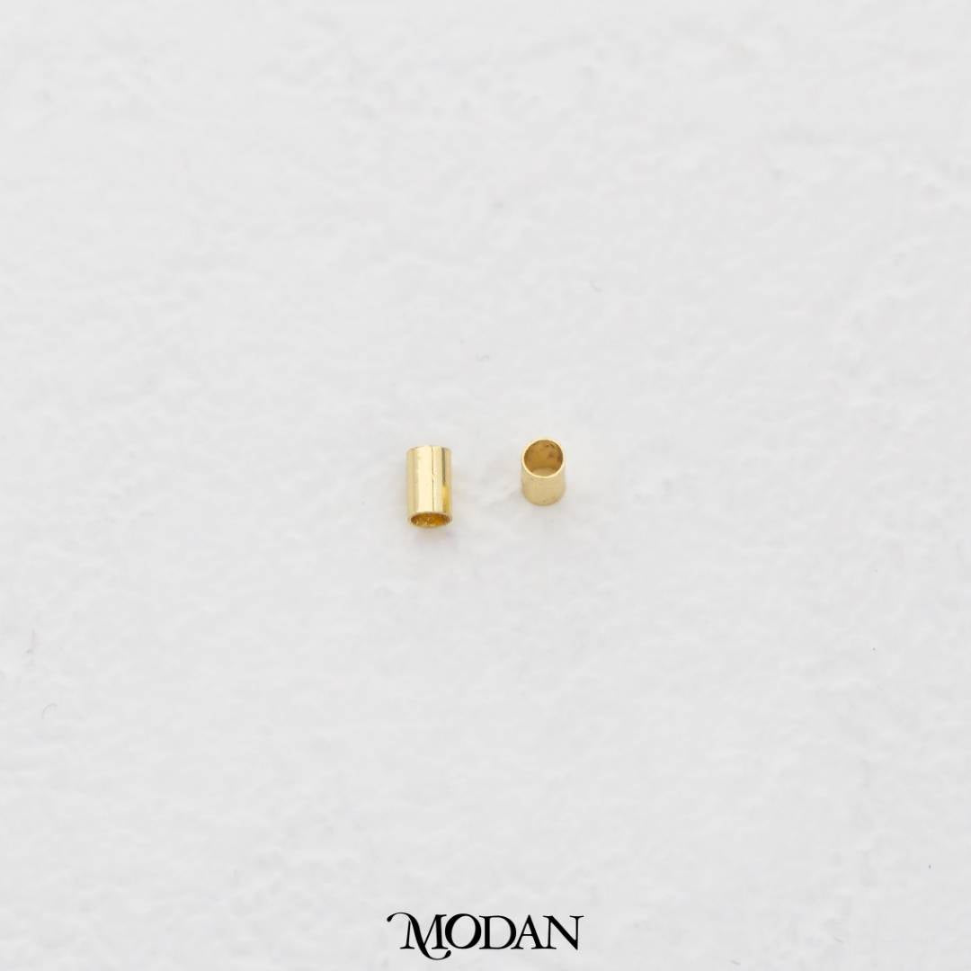 (10pcs) 3mm Plain Simple Tube Spacer Beads DIY Pembatas Manik Gelang/Kalung Tabung Hypoallergenic Gold Filled