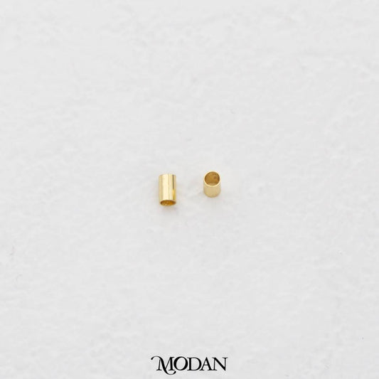 (10pcs) 3mm Plain Simple Tube Spacer Beads DIY Pembatas Manik Gelang/Kalung Tabung Hypoallergenic Gold Filled