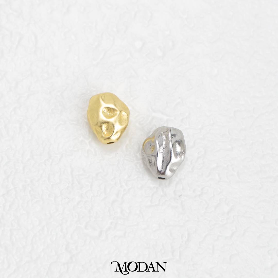 (8mm) Matte Abstract Irregular DIY Beads Charm Manik Abstrak Hypoallergenic Gold Filled