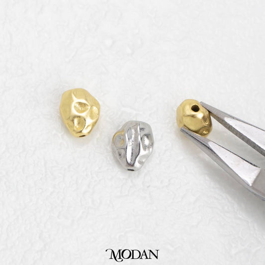 (8mm) Matte Abstract Irregular DIY Beads Charm Manik Abstrak Hypoallergenic Gold Filled