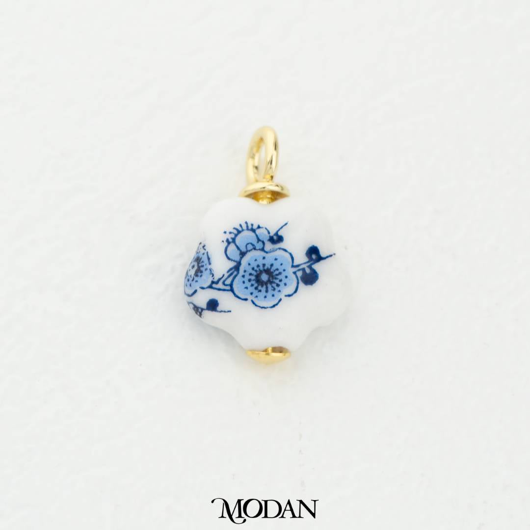 22mm Vintage Chinese Style Flower Gucci Pendant DIY Pendant Liontin Gucci Bentuk Bunga Hypoallergenic Gold Filled