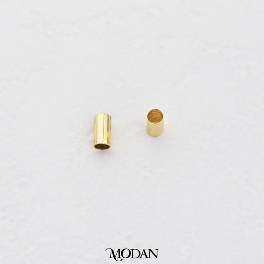 (10pcs) 5mm Plain Simple Tube Spacer Beads DIY Pembatas Manik Gelang/Kalung Tabung Hypoallergenic Gold Filled