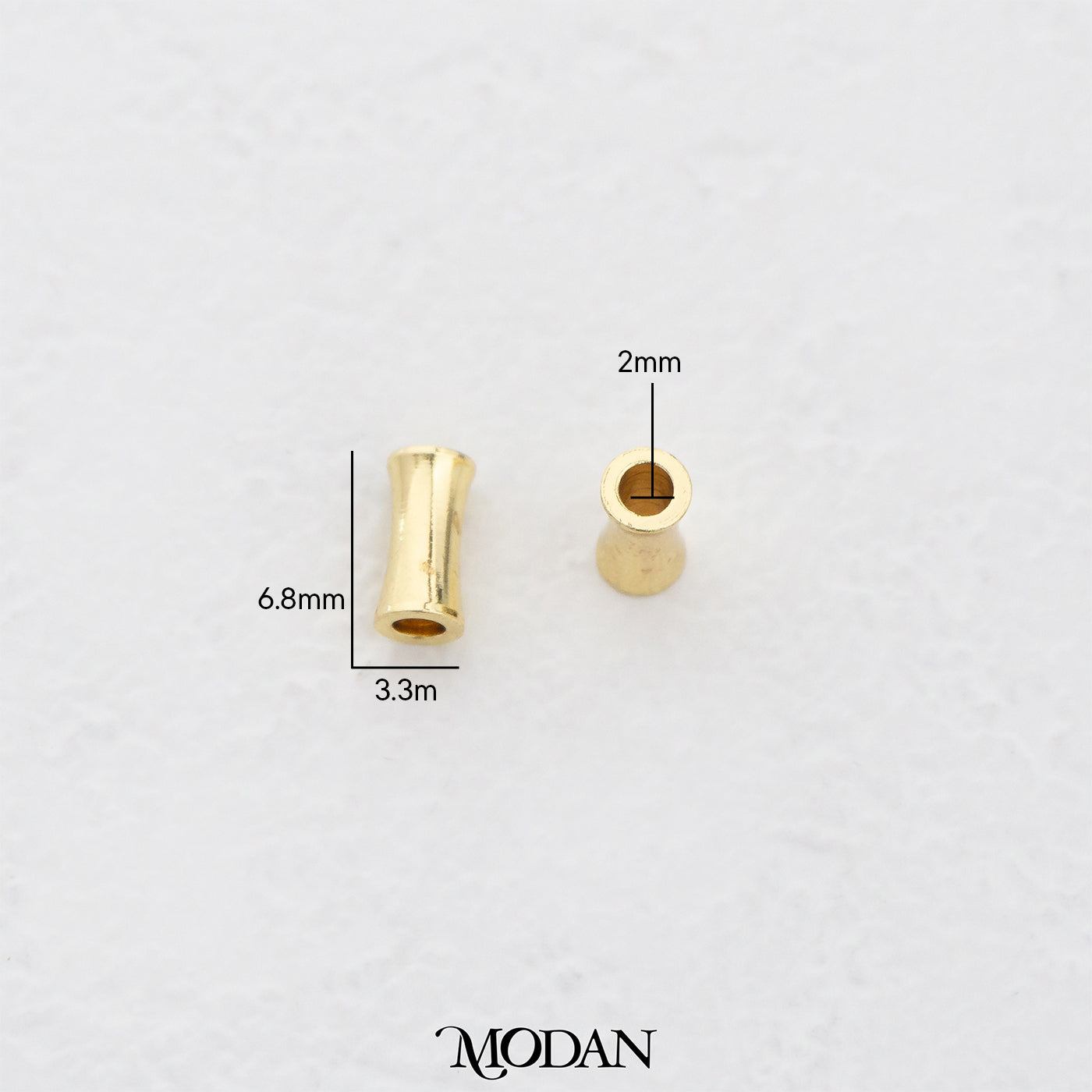 (10pcs) 7mm DrumTube Spacer Beads DIY Pembatas Manik Gelang/Kalung Pipa Hypoallergenic Gold Filled
