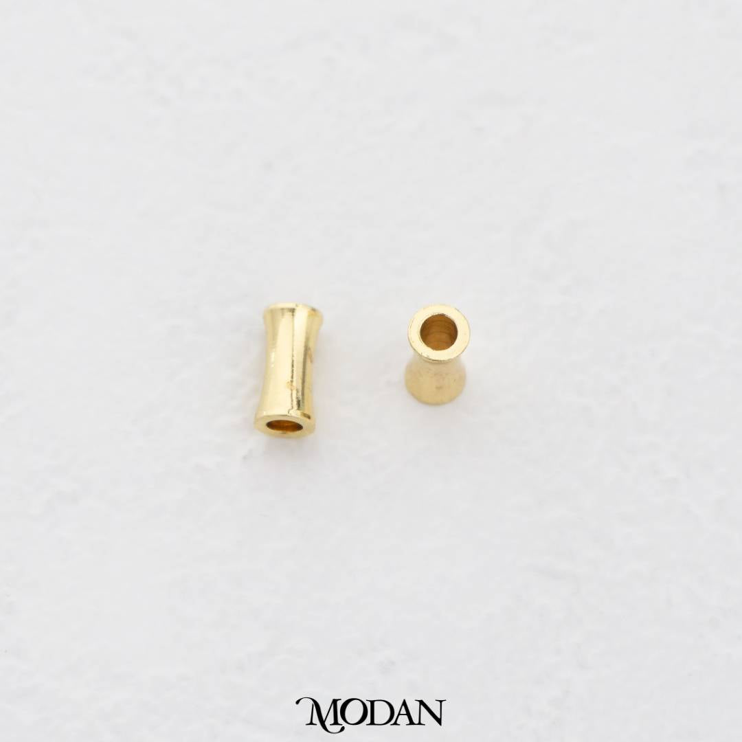 (10pcs) 7mm DrumTube Spacer Beads DIY Pembatas Manik Gelang/Kalung Pipa Hypoallergenic Gold Filled
